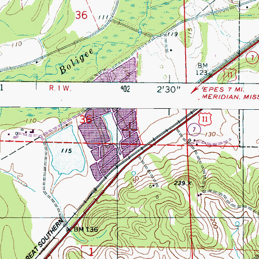 Topographic Map of T H Spree Fourteen Feet Dam, AL