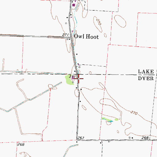 Topographic Map of Tom Folkes School (historical), TN