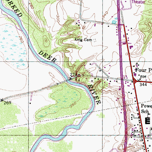 Topographic Map of Yellow Bluff, TN