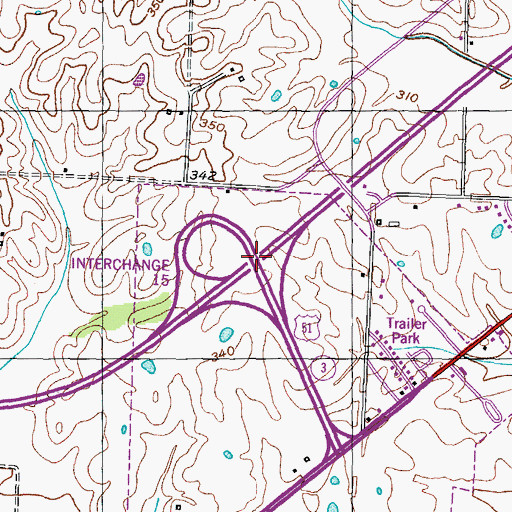 Topographic Map of Interchange 15, TN