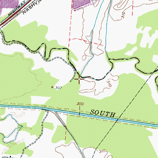 Topographic Map of Bells Bridge (historical), TN