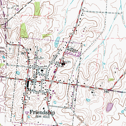 Topographic Map of Friendship Elementary School, TN