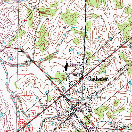 Topographic Map of Gadsden Elementary School, TN