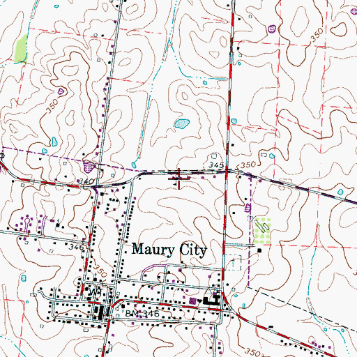 Topographic Map of Maury City Primary School, TN