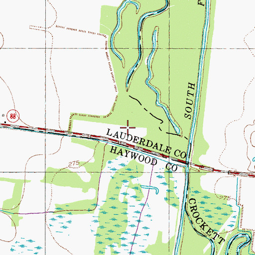 Topographic Map of Island Number Eight (historical), TN