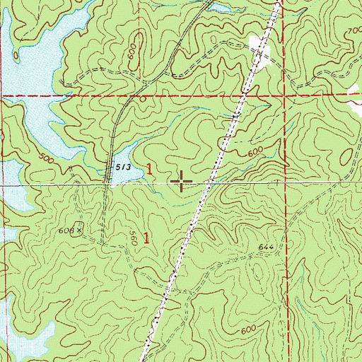 Topographic Map of Beaver Lake, AL