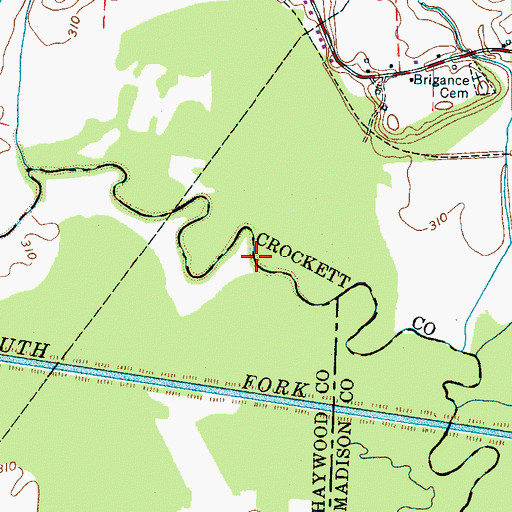 Topographic Map of Island Number Thirteen (historical), TN