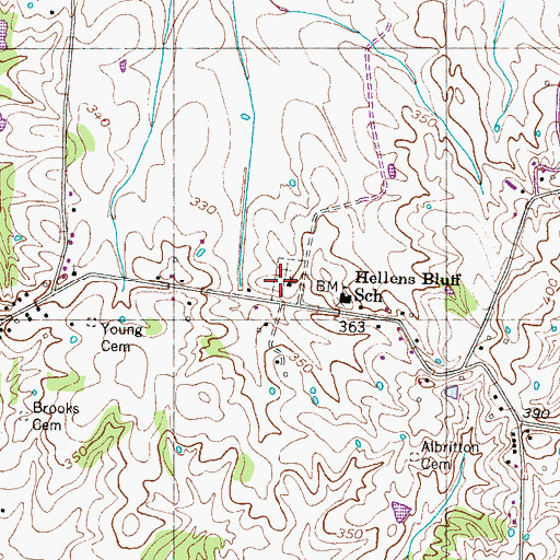 Topographic Map of South Fork Church, TN