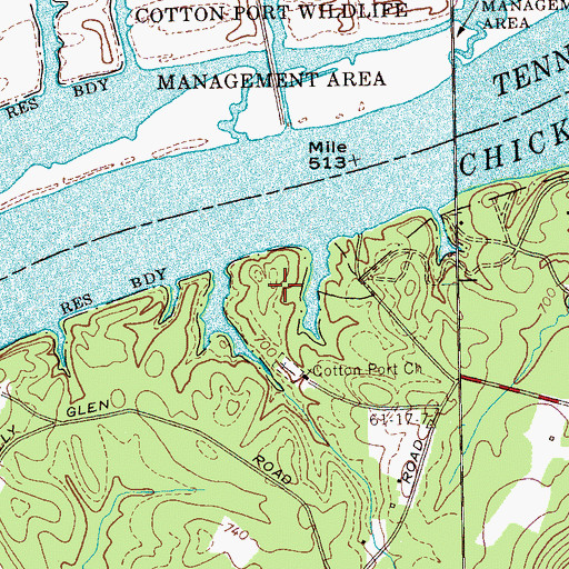 Topographic Map of Cotton Port (historical), TN