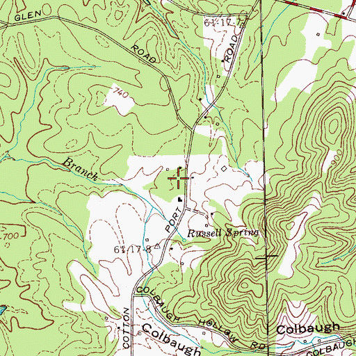 Topographic Map of Cottonport School (historical), TN