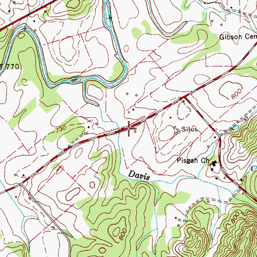 Topographic Map of Cute (historical), TN