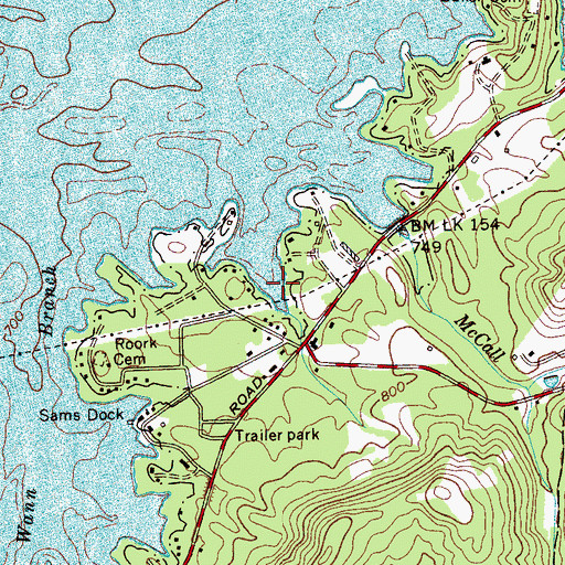 Topographic Map of Fellowship Baptist Church (historical), TN