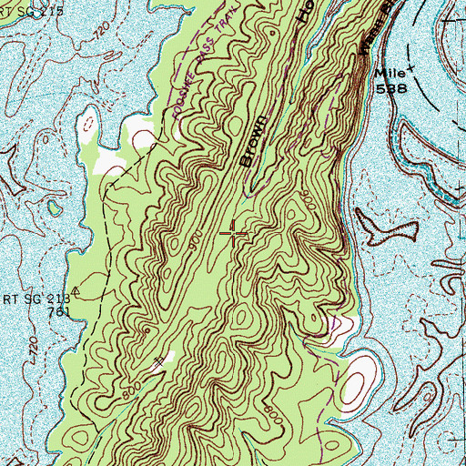 Topographic Map of Fooshee Peninsula, TN