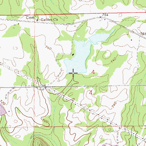 Topographic Map of Flint Hill Dam, AL