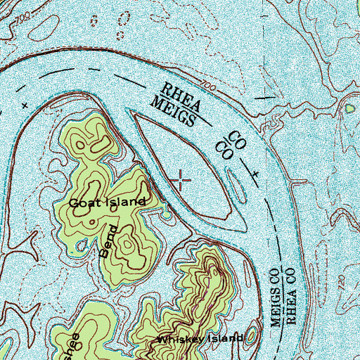Topographic Map of Hardwick Island (historical), TN
