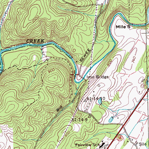 Topographic Map of Kings Mill (historical), TN