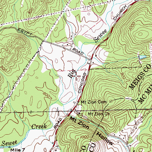 Topographic Map of No Pone Ridge, TN