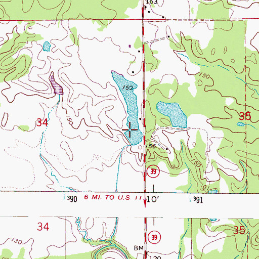 Topographic Map of Daisy Falls Lake, AL