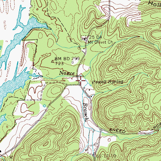 Topographic Map of Pineland (historical), TN