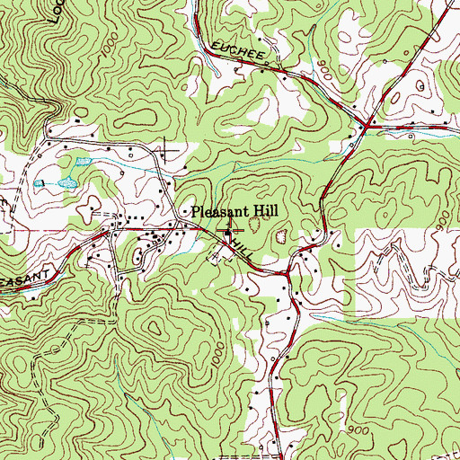 Topographic Map of Pleasant Hill Methodist Church, TN