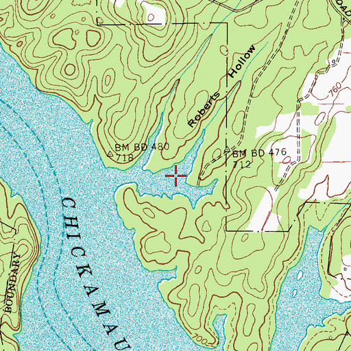 Topographic Map of Roberts Slough, TN