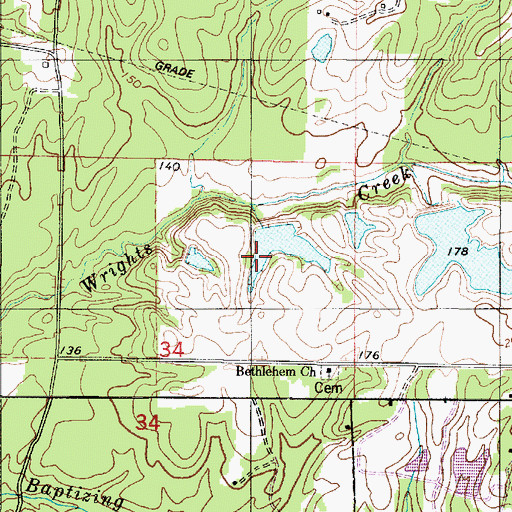 Topographic Map of Lewis Lawson Dam Number 2, AL