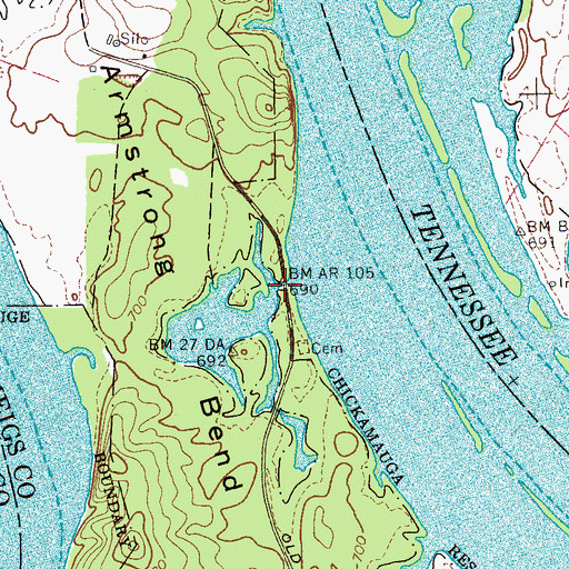 Topographic Map of The Culbert Bridge, TN
