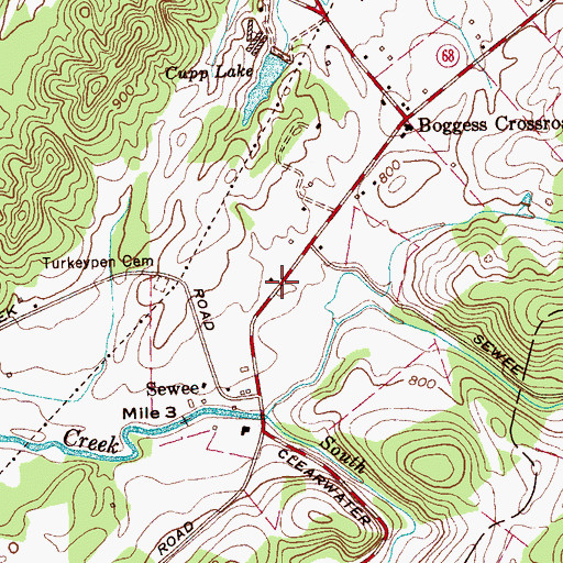 Topographic Map of Turkeypen School (historical), TN