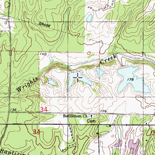 Topographic Map of Lawson Lakes, AL