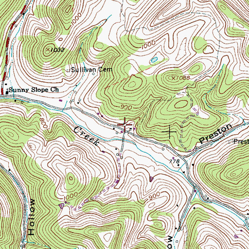 Topographic Map of Berea School (historical), TN