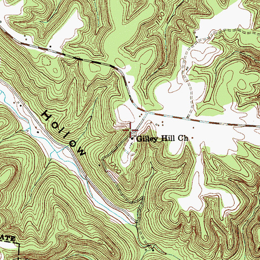 Topographic Map of Gilley Hill School (historical), TN