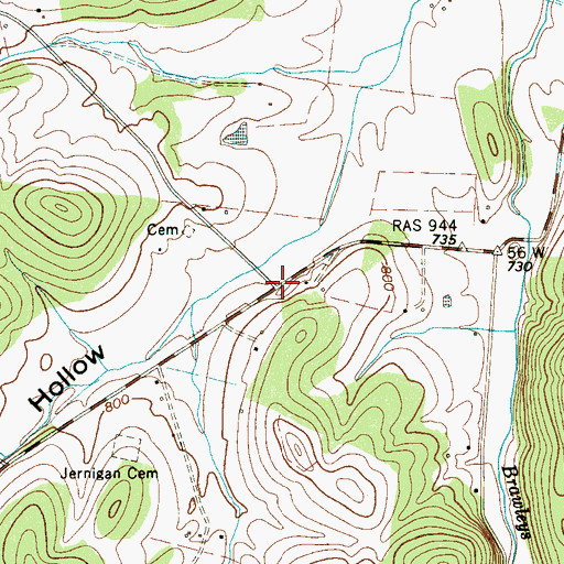 Topographic Map of Jernigan School (historical), TN