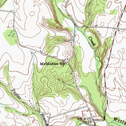 Topographic Map of McMahan School (historical), TN