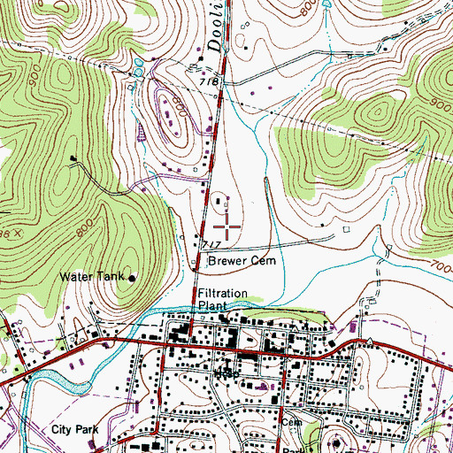 Topographic Map of Stones River Hospital, TN