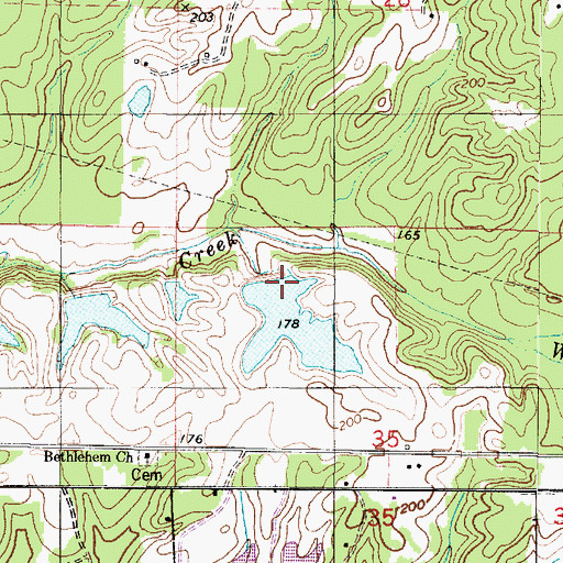 Topographic Map of Lewis Lawson Dam Number 1, AL