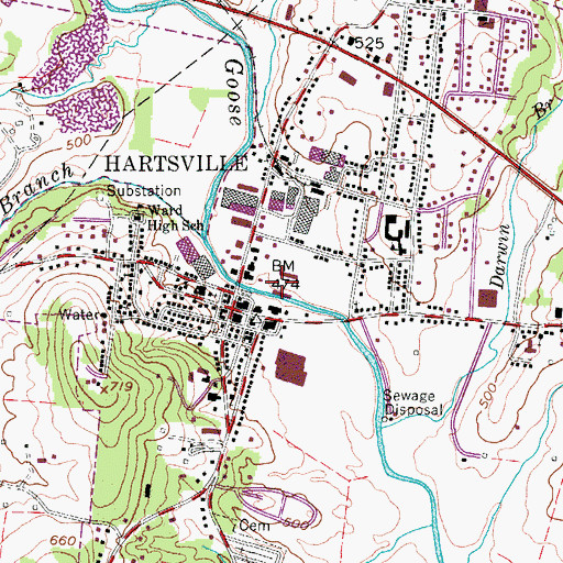Topographic Map of Tobacco Bowl, TN