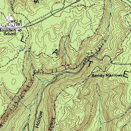 Topographic Map of Battle Creek Mines, TN