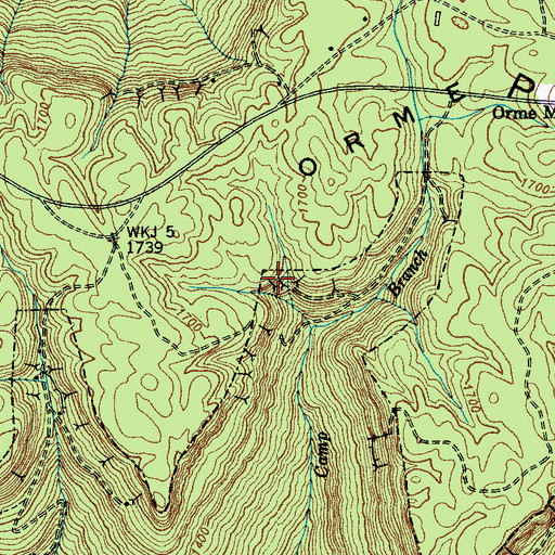 Topographic Map of Battle Creek Mines, TN