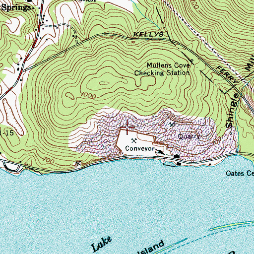 Topographic Map of Bennetts Lake Quarry, TN