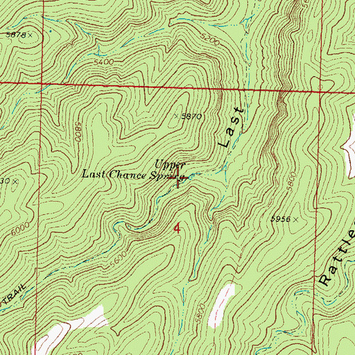 Topographic Map of Upper Last Chance Spring, AZ