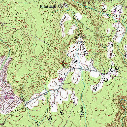 Topographic Map of Green Mine, TN