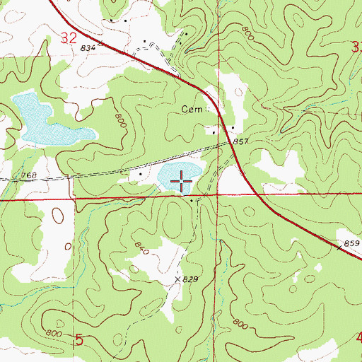 Topographic Map of Edgar Dam, AL