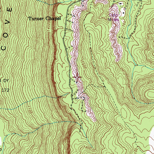 Topographic Map of Higgins Mine, TN