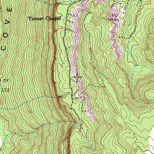 Topographic Map of Higgins Mine, TN