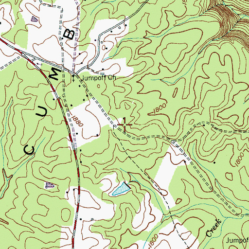 Topographic Map of Jumpoff School (historical), TN