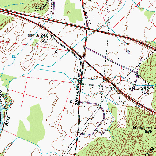 Topographic Map of Killian School (historical), TN