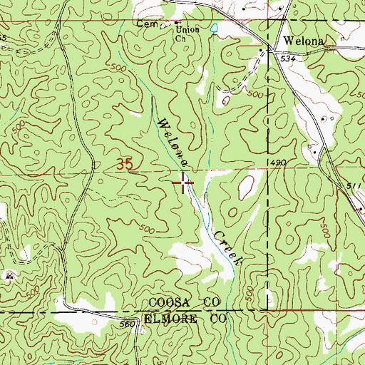 Topographic Map of Grooves Lake, AL
