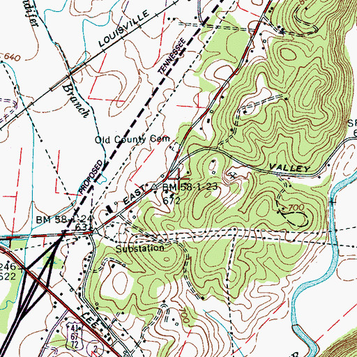 Topographic Map of Marion County Home (historical), TN