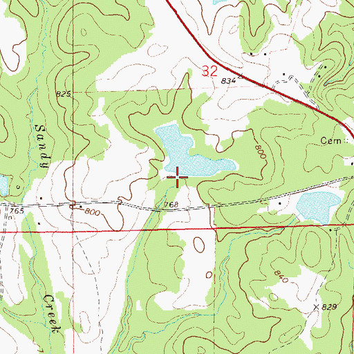 Topographic Map of Jeff Beard Dam, AL