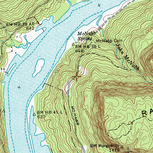 Topographic Map of McNabb School (historical), TN